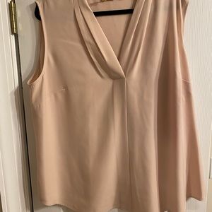 Nude/buff sleeveless plus sized top